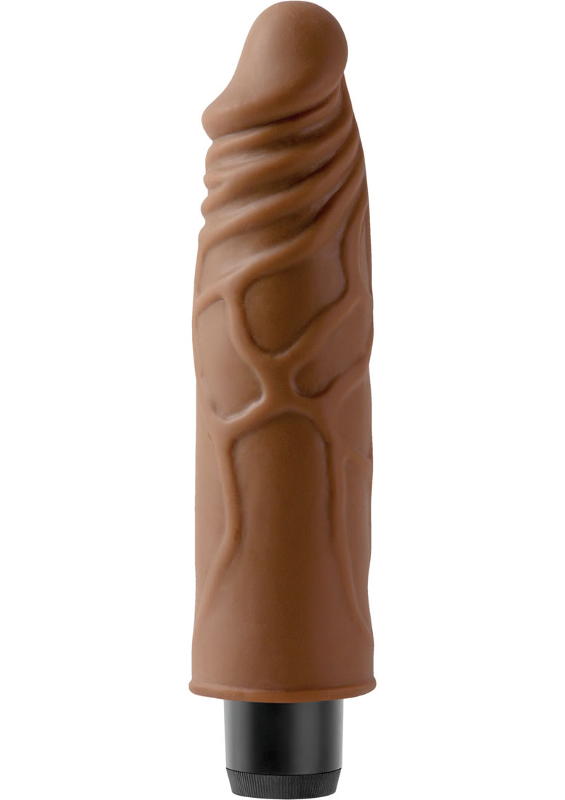 Real Feel Lifelike Toyz Number 1 Realistic Vibrator Waterproof Brown 7.5 Inch