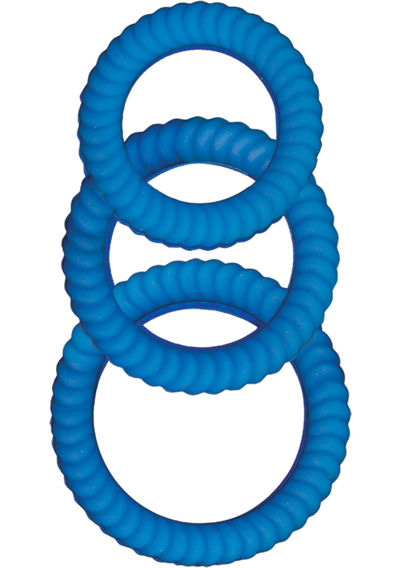 Ram Ultra Cocksweller Silicone Cock Rings Waterproof Blue