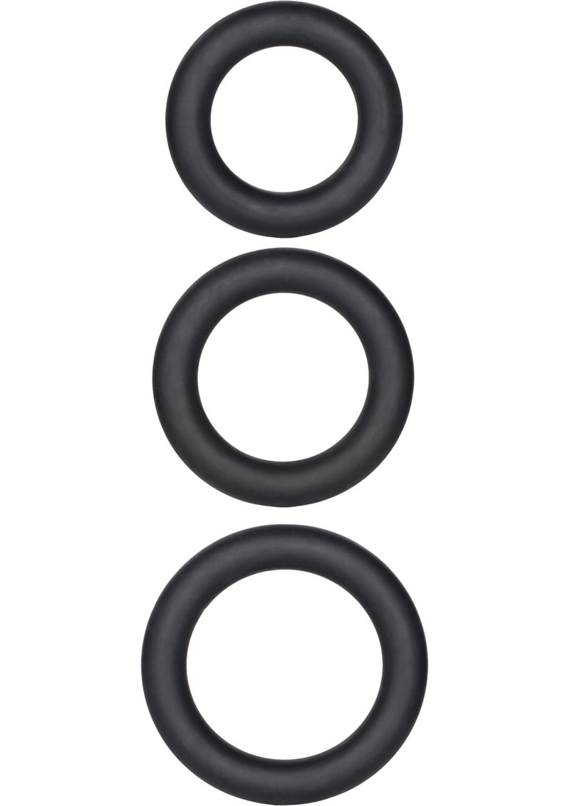 Dr.Kaplan Silicone Support Rings Black 3 Sizes Per Pack