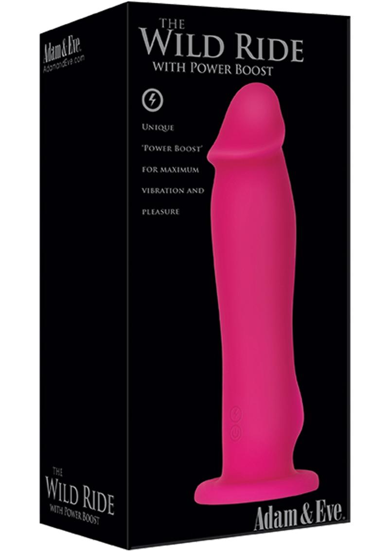 Adam and Eve the Wild Ride With Power Boost Vibrating Silicone Dildo  Waterproof Pink - Love Bound