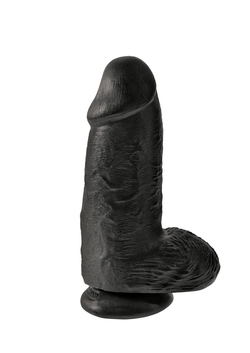 King Cock Chubby Realistic Dildo With Balls Black 9 Inch