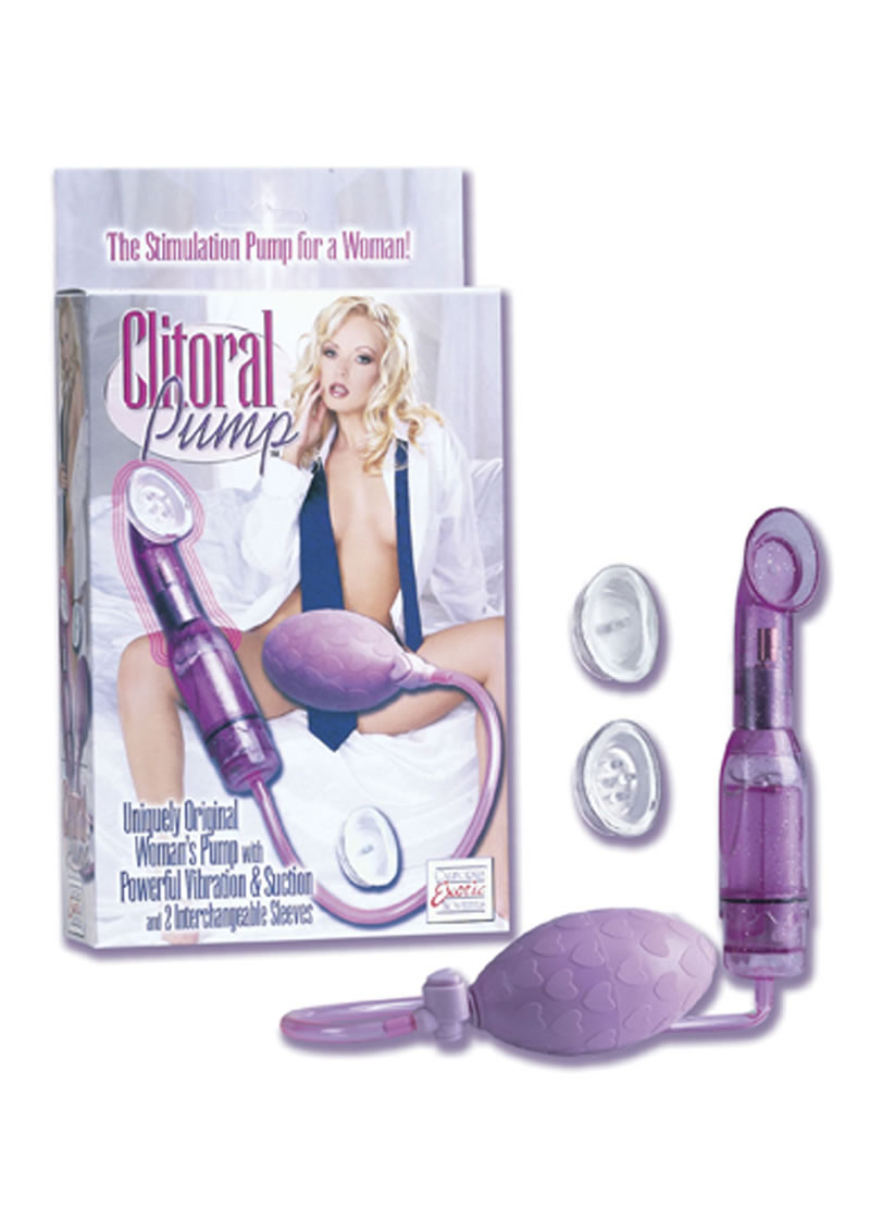 CLITORAL PUMP WITH 2 INTERCHANGEABLE SLEEVES PURPLE