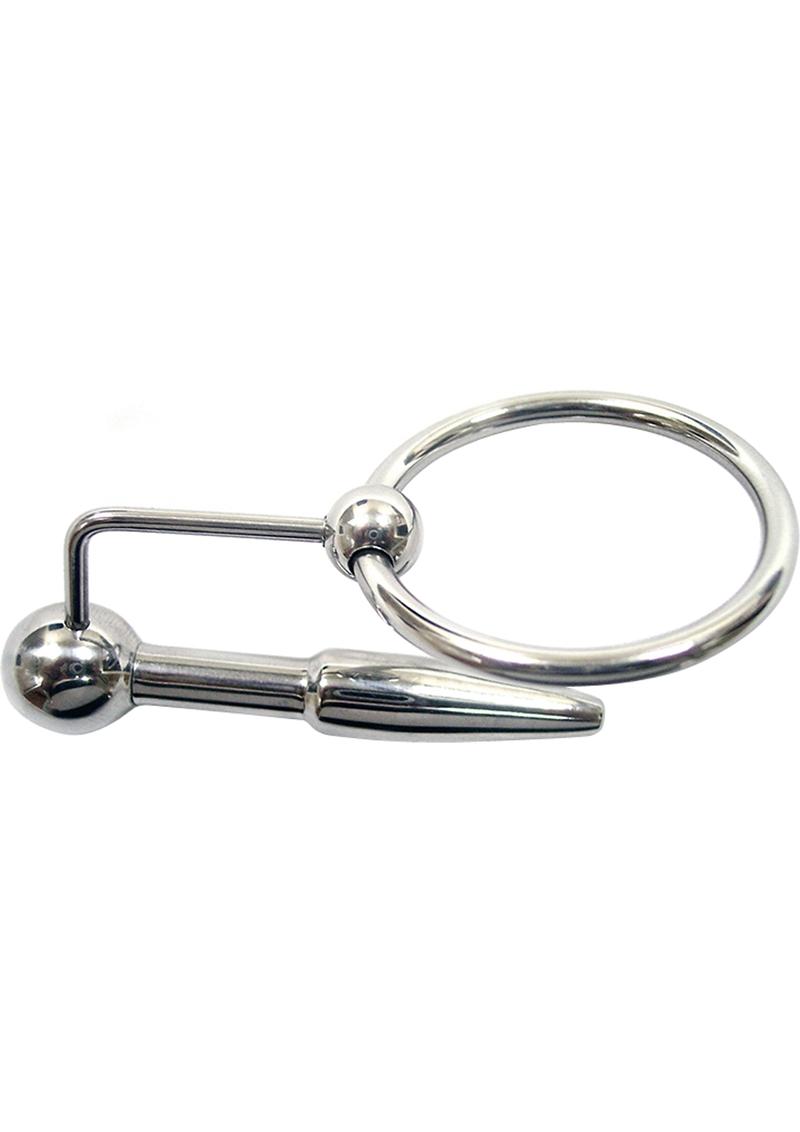 Rouge Urethral Probe And Cock Ring Stainless Steel Love Bound
