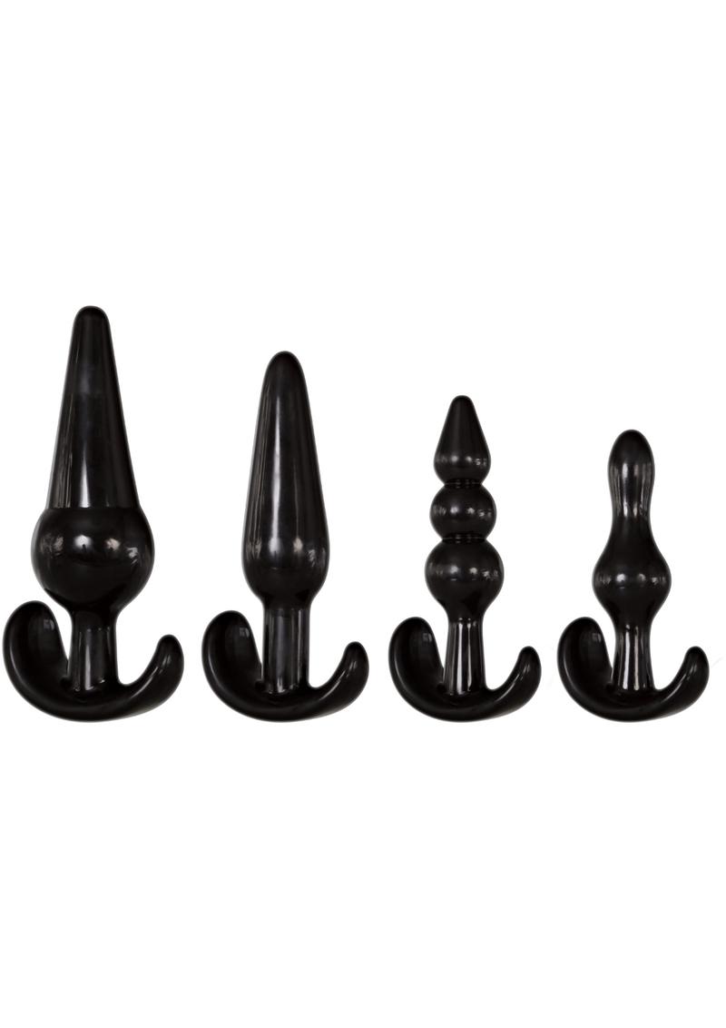 Adam and Eve 4 Piece Anal Plug Kit Black