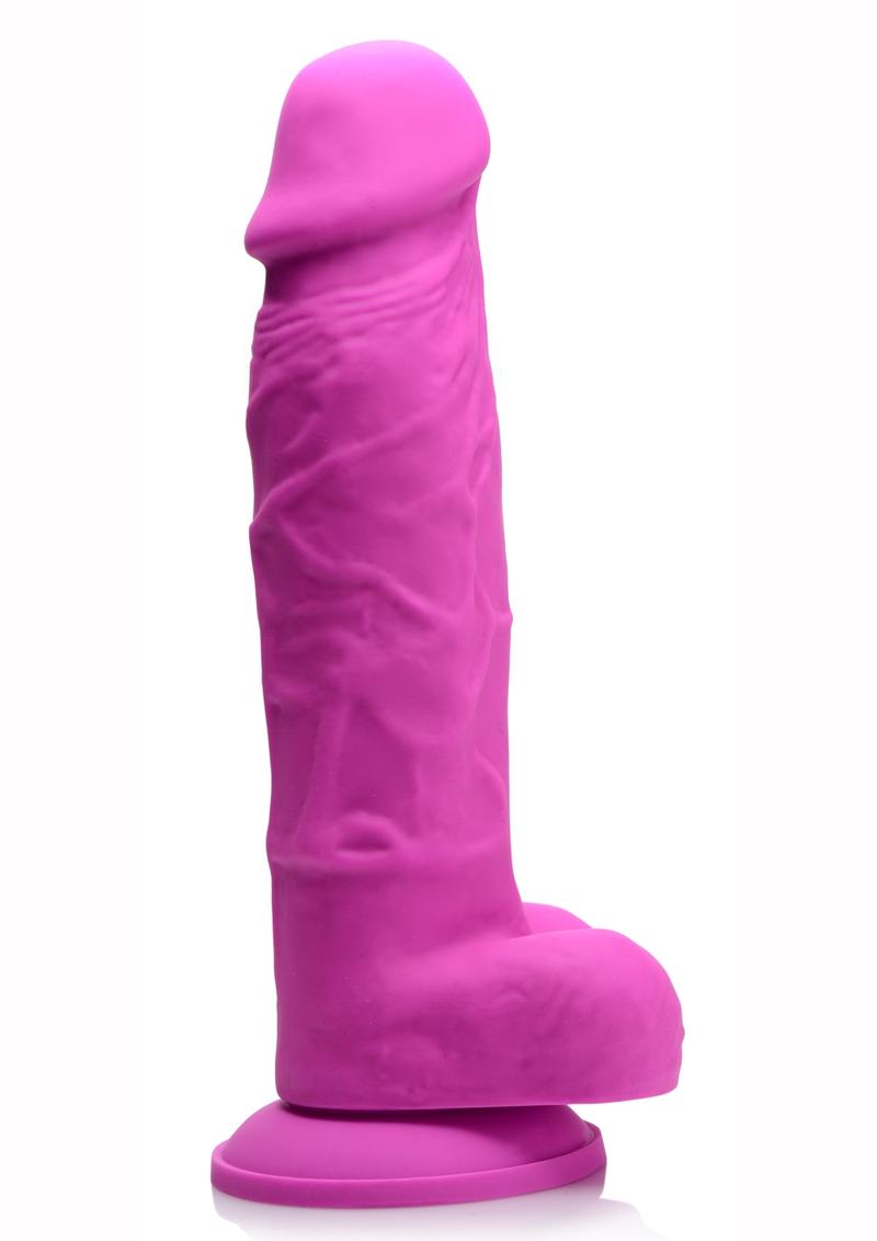 Strap U Silicone Dildo With Balls - Pink