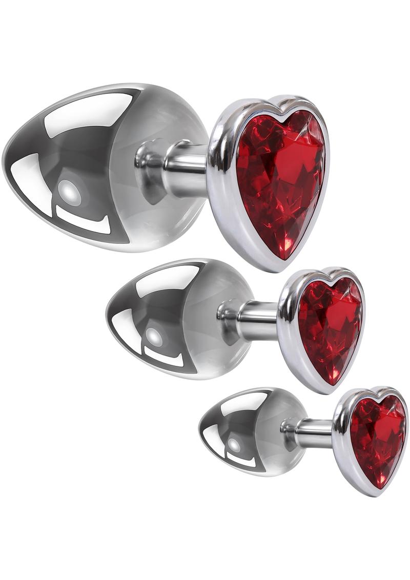 Aande Three Hearts Gem Anal Plug Kit