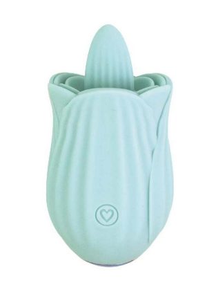 Clit-Tastic Arousing Clit Licker Rechargeable Silicone Clitoral Vibrator - Aqua