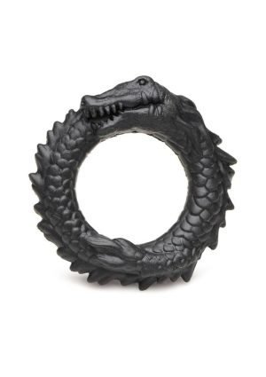 Creature Cock Black Caiman Silicone Cock Ring