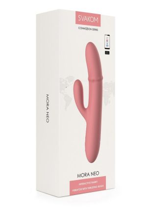 Svakom Mori Neo Rechargeable Silicone App Compatible Interactive Rabbit Vibrator - Pink