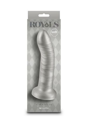 Royals Charlie Silicone Dildo 7in - Silver