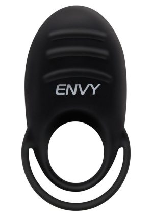 Envy Toys Rumbler Textured Rechargeable Silicone Dual Stamina Ring - Black