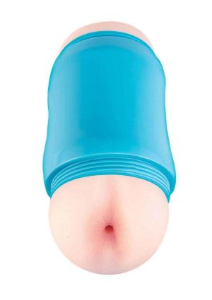 Delite Two Ways Mouth and Ass Masturbator - Vanilla/Blue