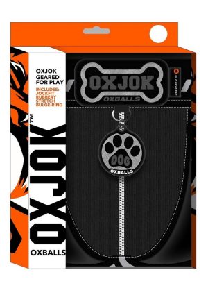 Dog Pack Pup Taggers 7-Tag Dog Jock - Black/Silver - Large