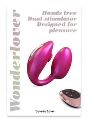 Love to Love Wonderlover Rechargeable Silicone Dual Vibrator with Remote - Iridescent Berry