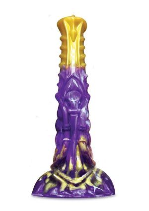 Alien Nation Obelisk Silicone Dildo - Purple/Gold