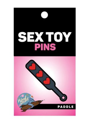 Paddle Hearts Enamel Pin - Red/Grey