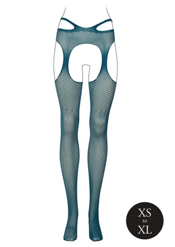 Le Desir Suspender Pantyhose with Strappy Waist - O/S - Blue