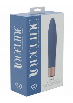 LoveLine Fame Silicone Rechargeable 10 Speed Mini Vibrator - Blue