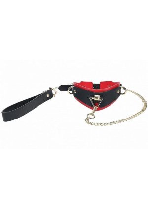 Ouch! Milan Collection Collar with Leash - Black/Red