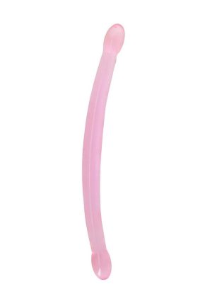 RealRock Crystal Clear Non Realistic Double Dildo 17in - Pink