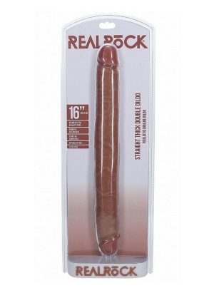 RealRock Realistic Skin Thick Double Ended Dong 16in - Caramel