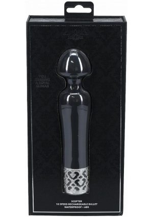 Royal Gems Scepter Silicone Rechargeable Vibrator - Black