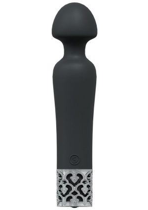 Royal Gems Scepter Silicone Rechargeable Vibrator - Black