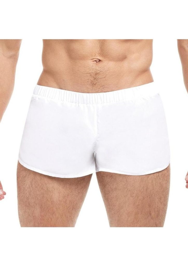 Goal Line Extreme Split Booty Shorts - Small/Medium - White