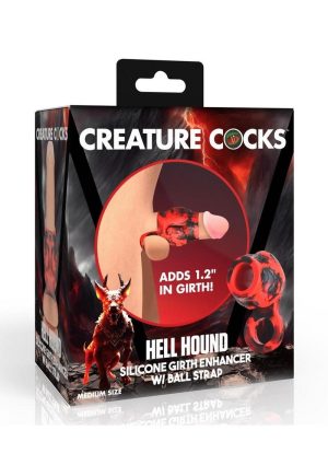 Creature Cocks Hell Hound Silicone Penis Sleeve - Medium - Red/Black