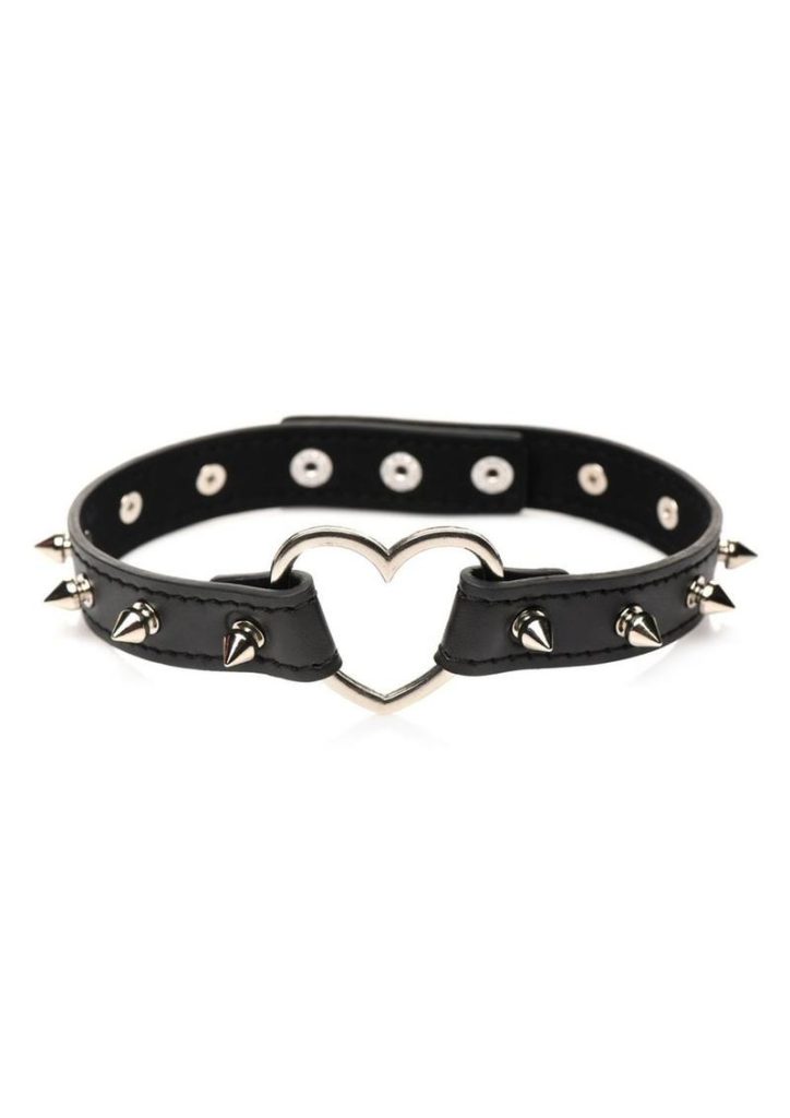 Master Series Spiked Heart Choker - Black