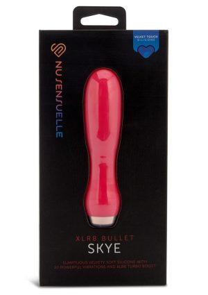 Nu Sensuelle Skye Velvet Touch with Turbo Rechargeable Silicone Bullet - Hot Pink