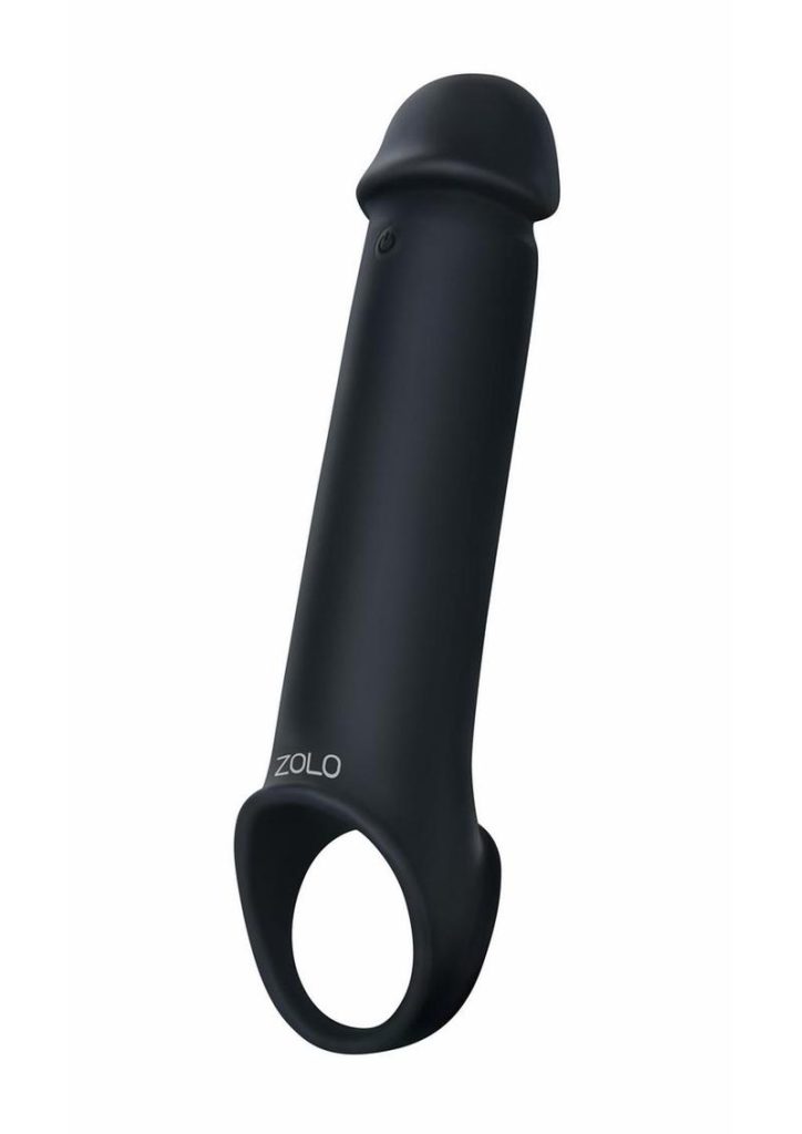 Zolo Vibrating Remote Control Silicone Rechargeable Penis Extender - Black