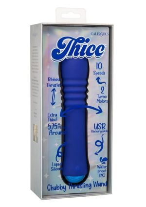 Thicc Chubby Thrusting Rechargeable Silicone Vibrator - Purple