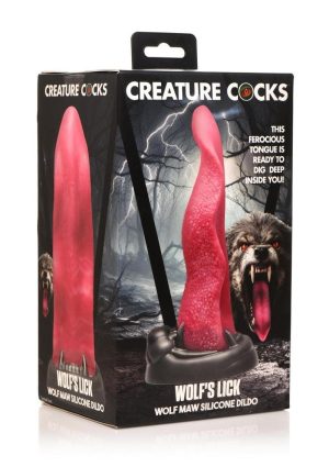 Creature Cocks Wolf`s Lick Wolf Maw Silicone Dildo - Red/Black