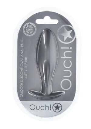 Ouch! Oval Anal Plug Silicone - Gun Metal