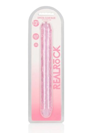 RealRock Crystal Clear Double Dong 13in - Pink