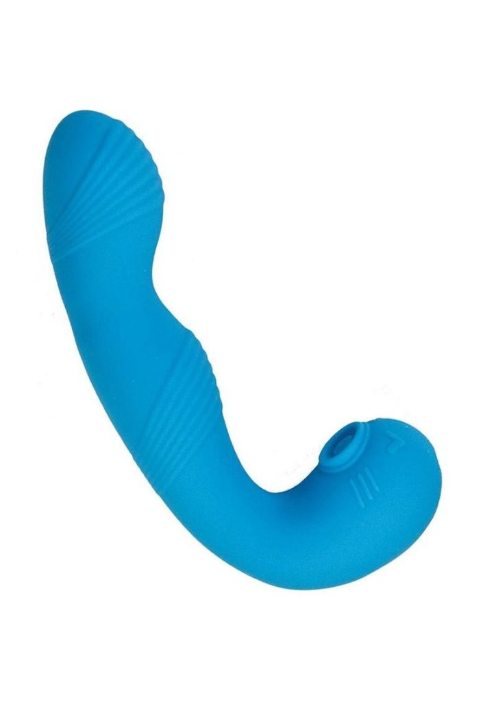 My Secret G-Spot Rechargeable Silicone Vibrator with Clitoral Stimulator - Blue