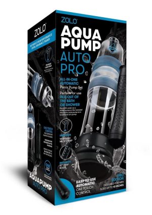 Zolo Aquapump Auto Pro Silicone Penis Pump - Black/Blue